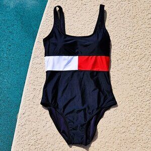 NWT Tommy Hilfiger Colorblocked One-Piece Swimsuit - XL